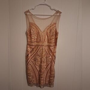 Red Dress Boutique Gold and Red Sequin Dress
